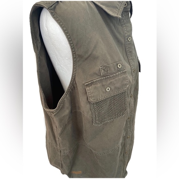 Lauren Ralph Lauren olive green ladies military style snap up vest shirt size M - Picture 7 of 12